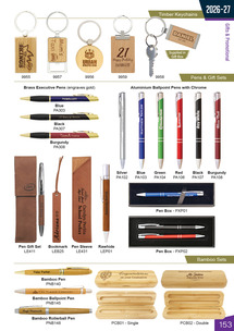Keychains / Badges / Pens & Accessories p 153